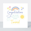 Rainbows Congratulations On Baby Twins Card