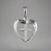 Sterling Silver Heart & CZ Cross Necklace
