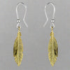Iris & Miel Sterling Silver Gold Plated Feather Drop Hook Earrings
