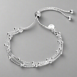 Sterling Silver Triple Row Beaded Slider Bracelet - More Than Just a Gift | Narborough Hall