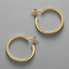 Sterling Silver Gold Plated Square Tube Stud Hoop Earrings