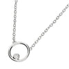 Sterling Silver Outline CZ Circle Necklace
