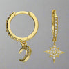 Sterling Silver Gold Plate/CZ Star & Moon Huggie Earrings - More Than Just a Gift | Narborough Hall