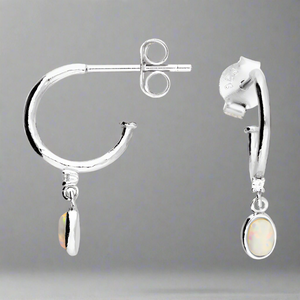 Sterling Silver CZ Opal Charm Hoop Earrings - More Than Just a Gift | Narborough Hall