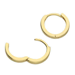 Sterling Silver Gold-plated Small Plain Hinged Huggie-hoop - More Than Just a Gift | Narborough Hall