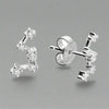 Sterling Silver Cubic Zirconia Constellation Stud Earrings