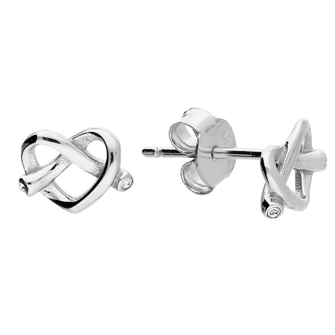 Sterling Silver Heart Knot Stud Earrings - More Than Just a Gift | Narborough Hall