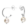 Sterling Silver 14mm Freshwater Pearl Charm Stud Hoop Earrings - More Than Just a Gift | Narborough Hall