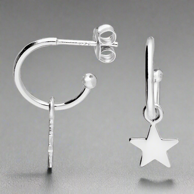 Sterling Silver Star Hoop Earrings - More Than Just a Gift | Narborough Hall