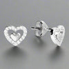 Sterling Silver Double Heart Sparkle Stud Earrings