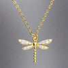Iris & Miel Sterling Silver Gold Plated CZ Dragonfly Necklace