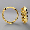 Iris & Miel Sterling Silver Gold Plated Leaf Hoop Earrings