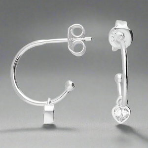 Sterling Silver Hoop with CZ Heart - More Than Just a Gift | Narborough Hall