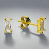 Sterling Silver Cubic Zirconia Baguette Stud Earrings