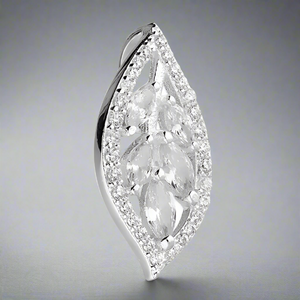 Iris & Miel Sterling Silver Leaf CZ Pendant - More Than Just a Gift | Narborough Hall