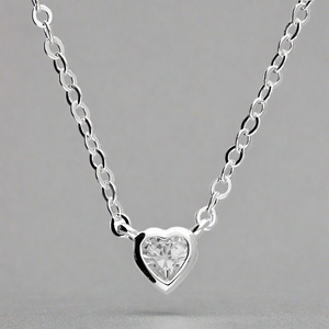 Sterling Silver Mini CZ Heart Necklace - More Than Just a Gift | Narborough Hall
