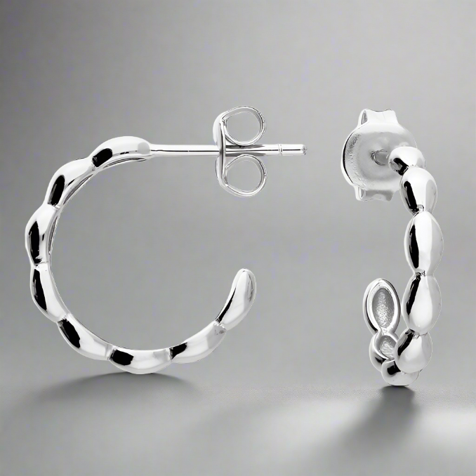 Sterling Silver Seed Stud Hoop Earring - More Than Just a Gift | Narborough Hall