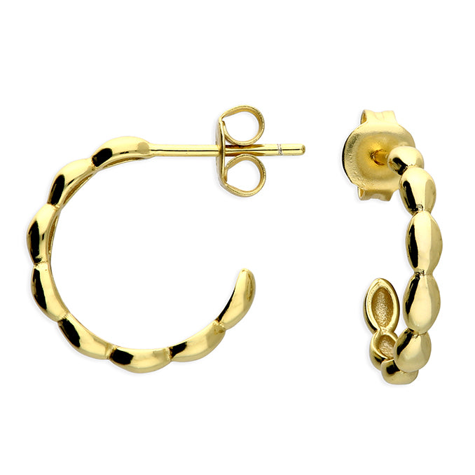 Sterling Silver Gold Plated Seed Stud Hoop Earring - More Than Just a Gift | Narborough Hall