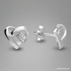 Sterling Silver Ribbon Heart Stud Earrings - More Than Just a Gift | Narborough Hall