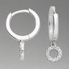 Sterling Silver CZ Circle Charm Huggie Hoop Earrings - More Than Just a Gift | Narborough Hall