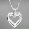 Sterling Silver Linked Hearts Necklace