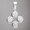 Sterling Silver Four CZ Sphere Necklace