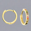 Sterling Silver Rainbow Huggie Hoops - Gold - More Than Just a Gift | Narborough Hall