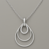 Sterling Silver Triple Oval Hoop Necklace