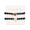 Zelly Black/Gold Heart Bangle Bands