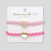 Zelly Pinjk/Gold Heart Bangle Bands