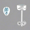 Sterling Silver Blue Topaz Teardrop Stud Earrings