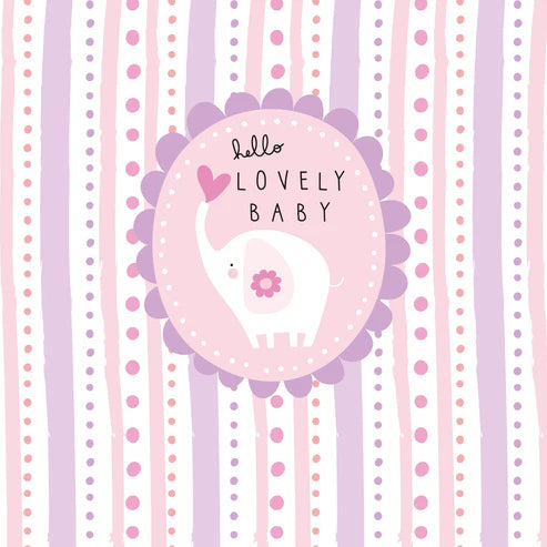 Belly Button Mabel Hello Lovely Baby(pink) Card
