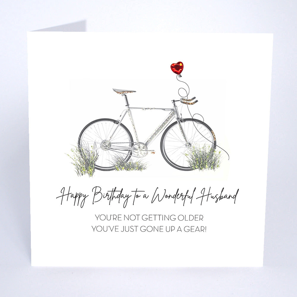 Monochrome Husband Going Up a Gear Birthday Card - More Than Just a Gift | Narborough Hall