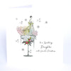 To a Sparkling Daughter - Cocktail Glass - Five Dollar Shake Hand Finished Christmas Card