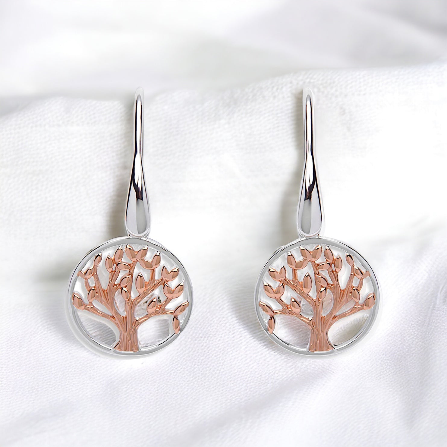 Unique & Co Sterling Silver and Rose Gold Tree Earrings - More Than Just a Gift | Narborough Hall