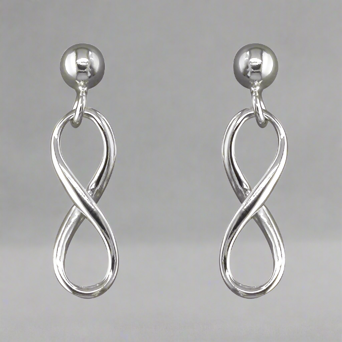 Sterling Silver Infinity Symbol Stud Earrings