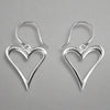 Sterling Silver Abstract Outline Heart Hook Earrings - More Than Just a Gift | Narborough Hall