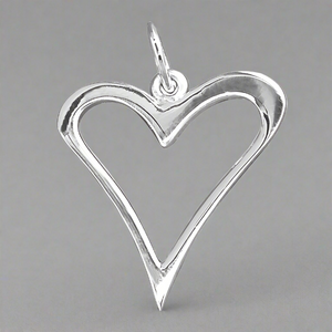Sterling Silver Abstract Outline Heart Necklace - More Than Just a Gift | Narborough Hall