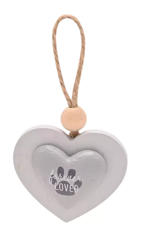Thoughts of You Pet Hanging Heart - Grey - More Than Just a Gift | Narborough Hall
