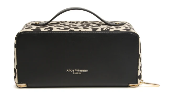 Alice Wheeler Leopard Large Train Case