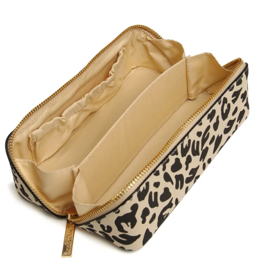 Alice Wheeler Leopard Small Train Case