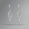 Sterling Silver Triple Wave with White Cubic Zirconias Drop Earrings - More Than Just a Gift | Narborough Hall