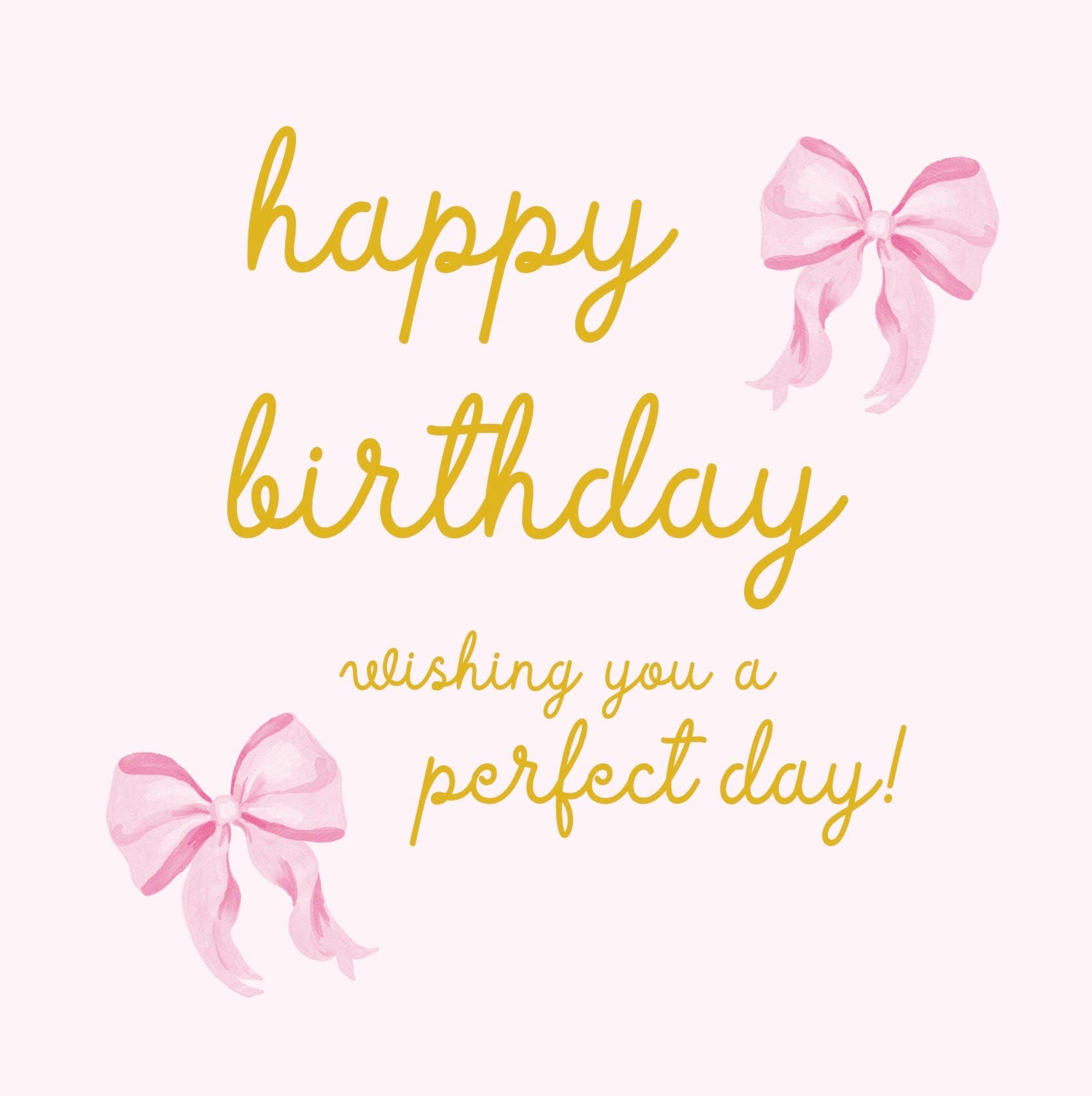 Beauregarde Pink Bows Perfect Day Birthday Card