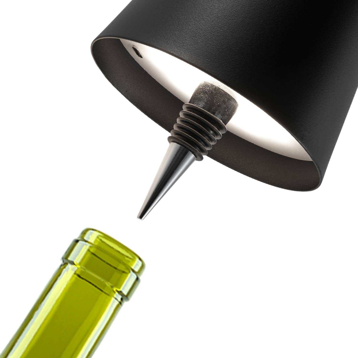 Cordless LED Table Lamp with Bottle Stopper: White
