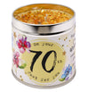 70th Birthday Scented Glitter Topped Candle Tin Best Kept Secrets 70th