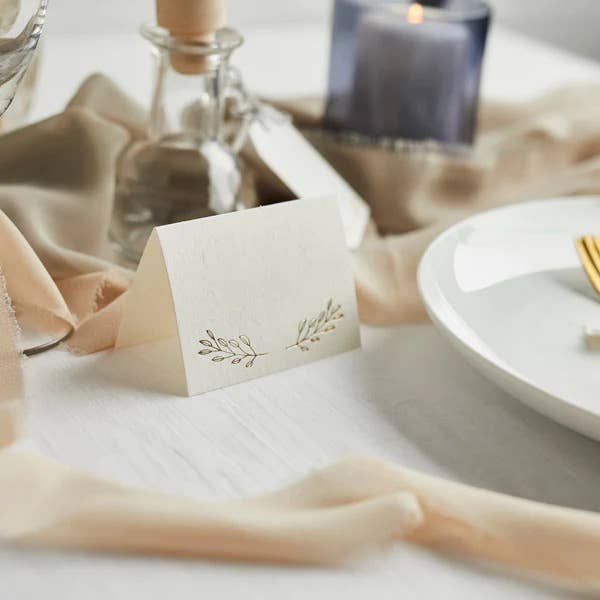 Hootyballoo by Club Green - Gold Foiled Vine Place Cards 10 Pack