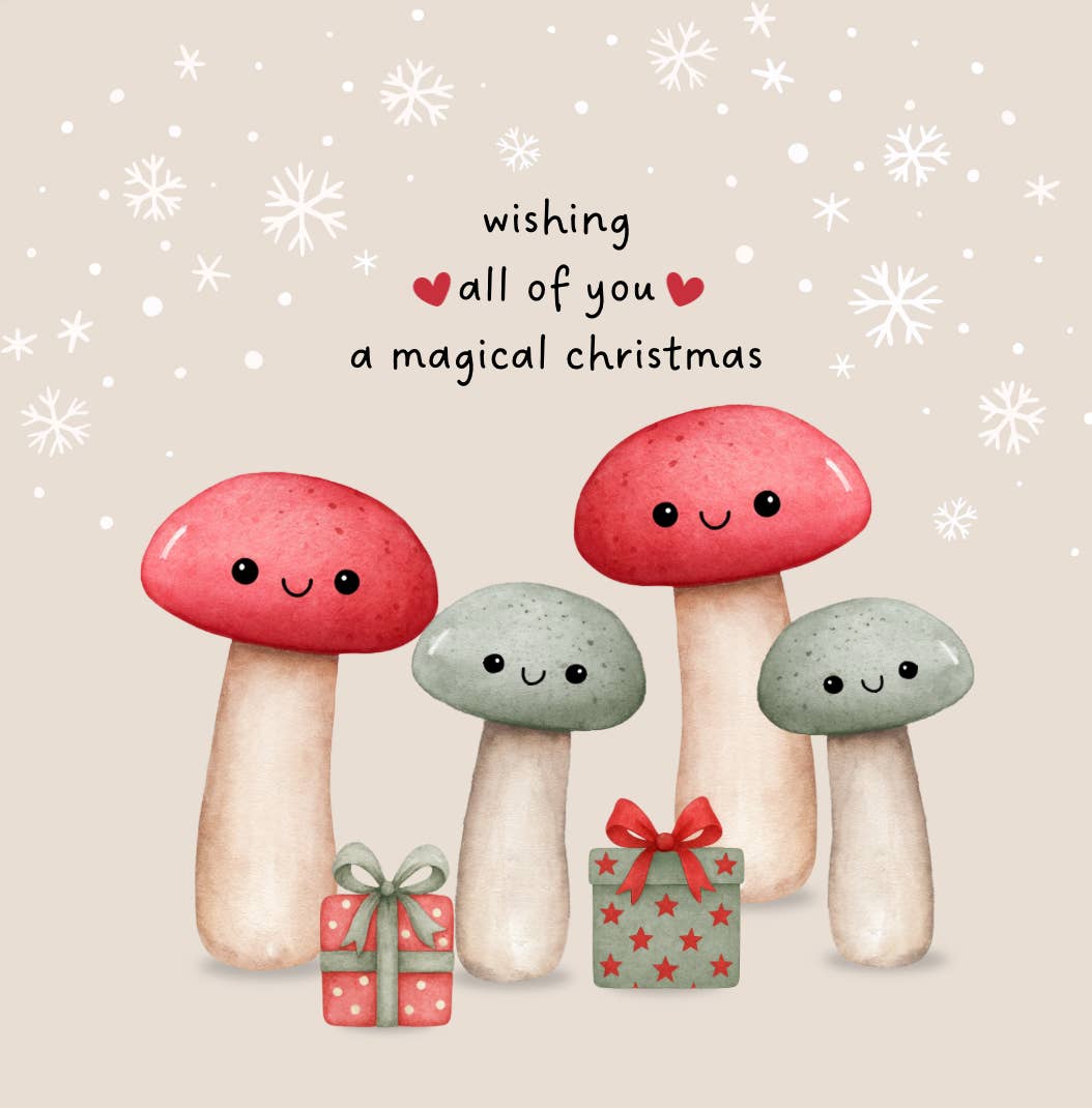 Petimo - Woodland Wishes All of You Magical Christmas Mushroom Card