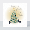 Petimo - Noelle Special Couple at Christmas Cat & Dog at Tree Card