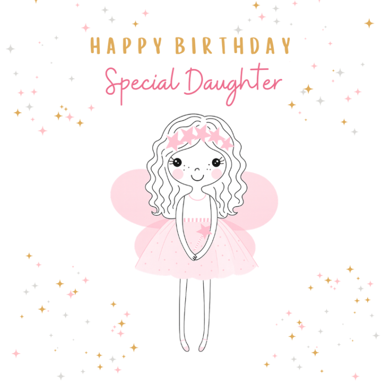 Petimo - Sugar & Spice Happy Birthday Daughter Cute Pink Fairy Card