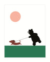 Bear & Dachshund Art File Card